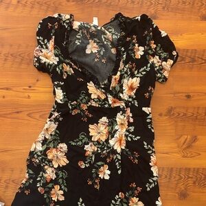 Floral Black Dress
